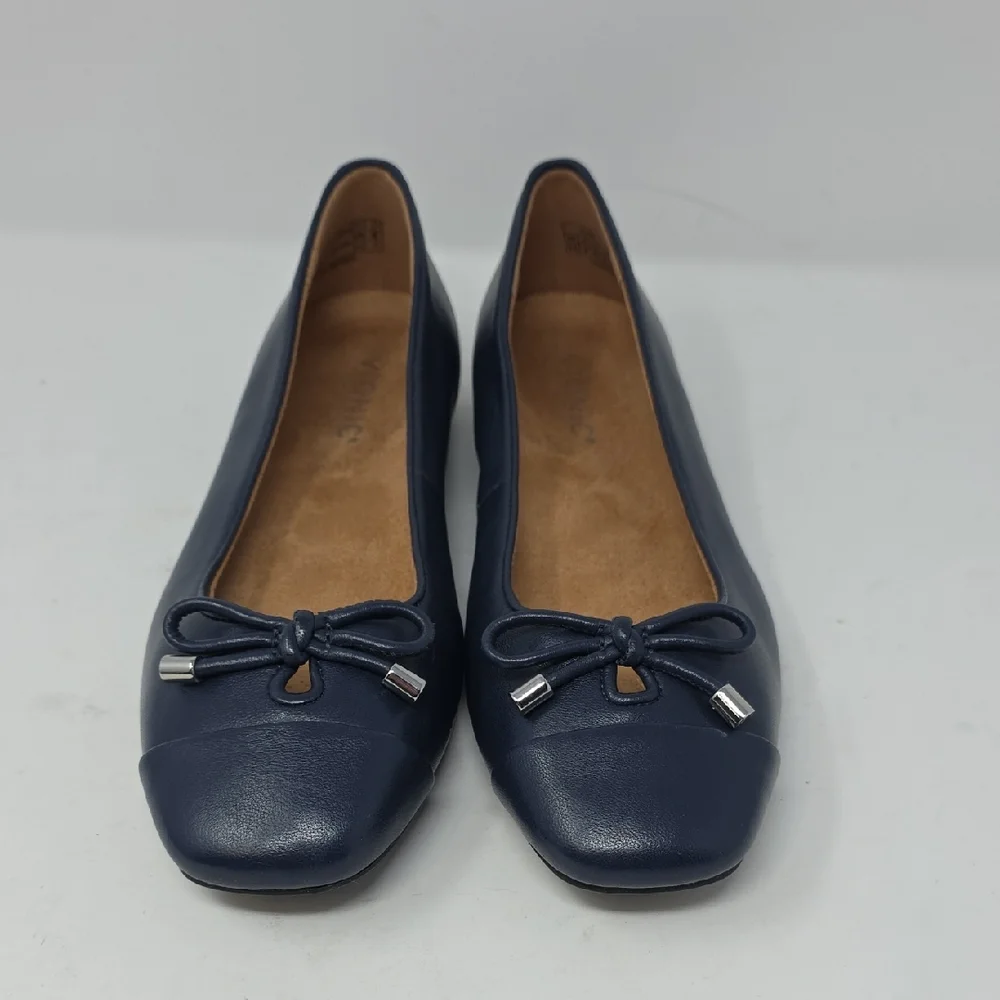 Vionic Klara Navy Blue Leather Flats Size 6.5